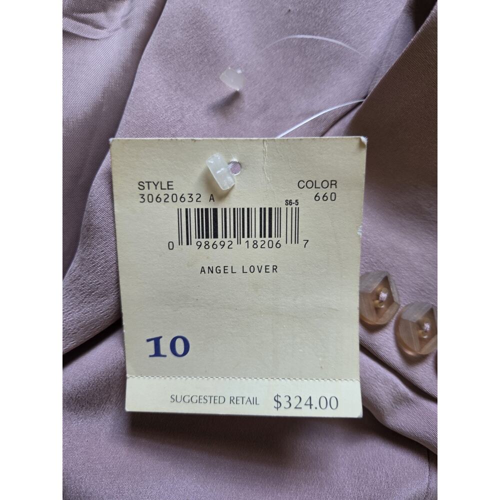 New Vtg Dana Buchman Silk 2 Pc Skirt Suit Set Size 8/ 10 Pink Career Office - Picture 5 of 10